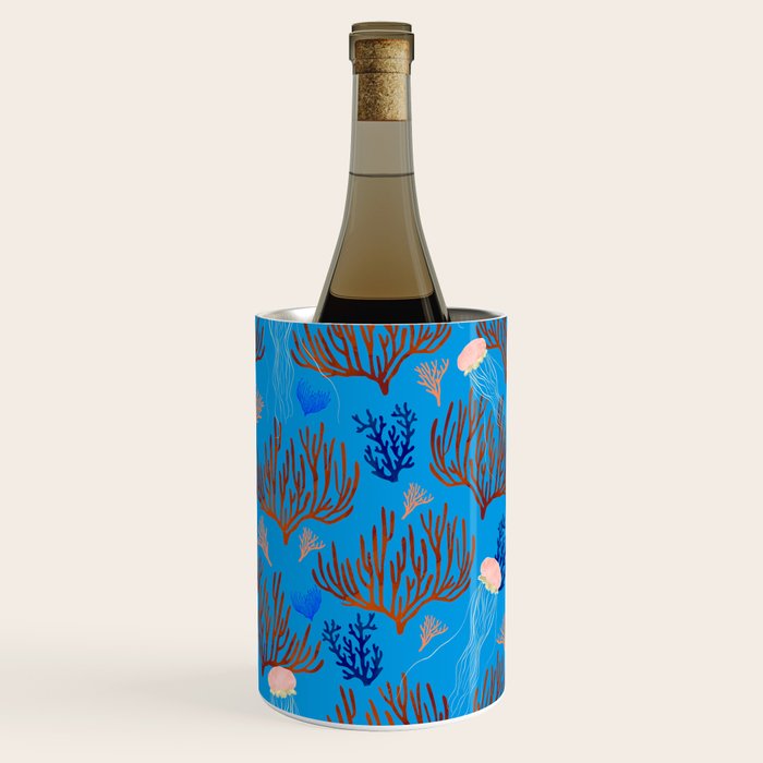 Jellyfish and Coral-Blue Wine Chiller Gallery Image 2
