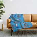 Jellyfish and Coral-Blue Throw Blanket Gallery Image 1
