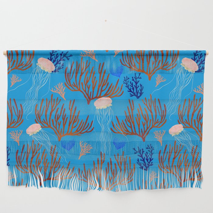 Jellyfish and Coral-Blue Wall Hanging Gallery Image 1