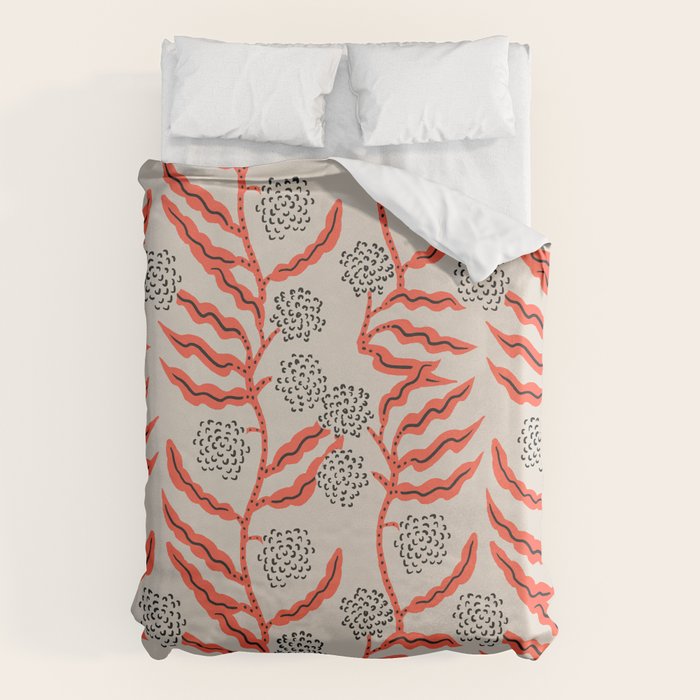 LA VILLE VINE CORAL Duvet Cover Gallery Image 1
