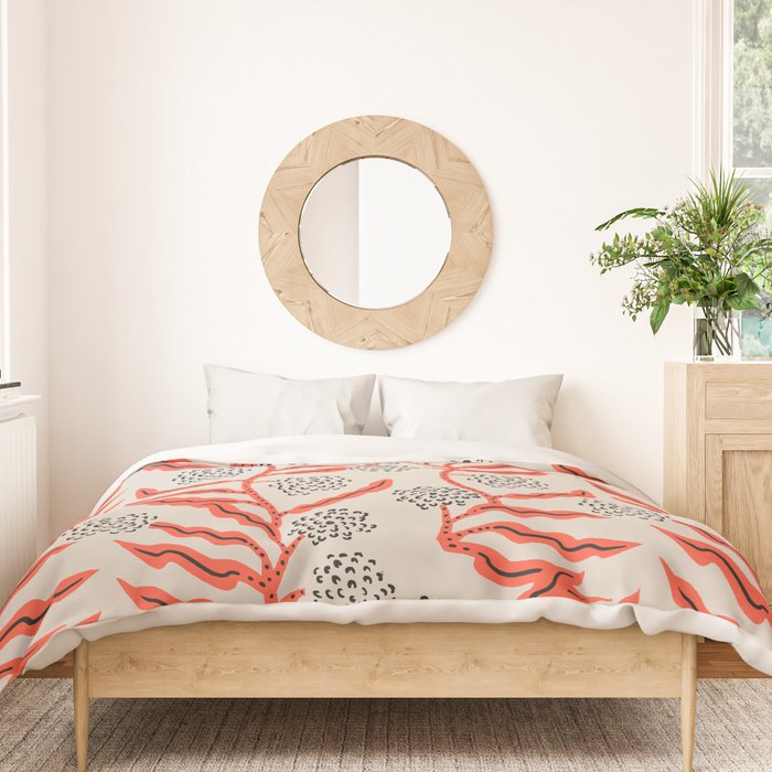LA VILLE VINE CORAL Duvet Cover Gallery Image 3
