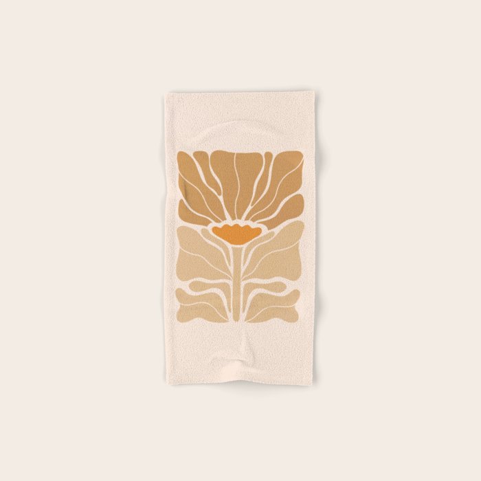 Modern Boho Art Nouveau Floral 2.1 Neutral Sand Bath Towel Gallery Image 1