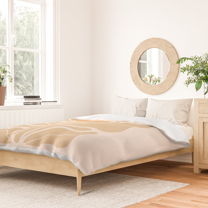 Modern Boho Art Nouveau Floral 2.1 Neutral Sand Duvet Cover Gallery Image 2