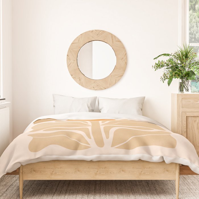 Modern Boho Art Nouveau Floral 2.1 Neutral Sand Duvet Cover Gallery Image 3