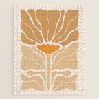 Modern Boho Art Nouveau Floral 2.1 Neutral Sand Jigsaw Puzzle Gallery Image 1