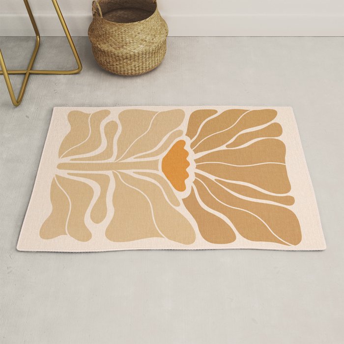 Modern Boho Art Nouveau Floral 2.1 Neutral Sand Rug Gallery Image 1