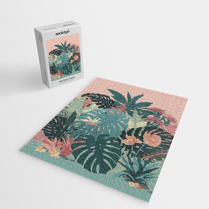 Tropical Tendencies on Peach and Green Jigsaw Puzzle Gallery Image 2