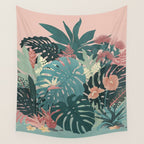 Tropical Tendencies on Peach and Green Wall Tapestry Gallery Image 4