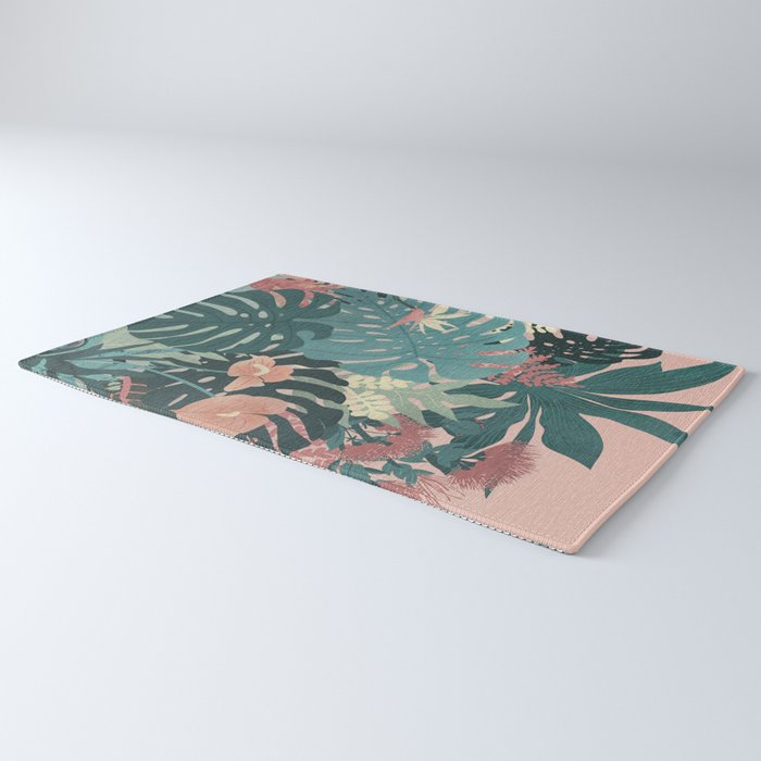 Tropical Tendencies on Peach and Green Rug Gallery Image 3