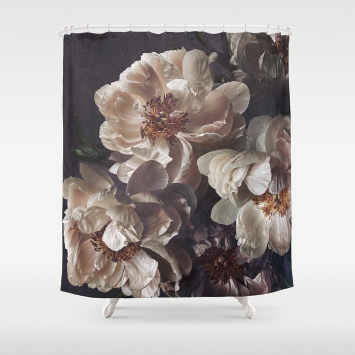 Midnight Peonies  Shower Curtain Gallery Image 1