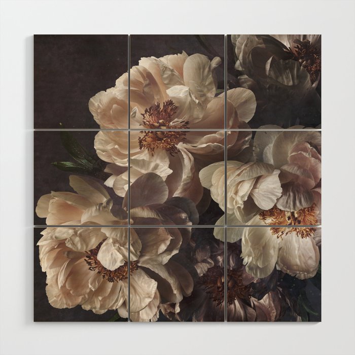 Midnight Peonies  Wood Wall Art Gallery Image 1