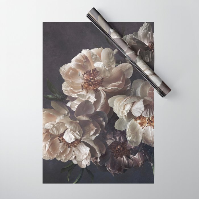 Midnight Peonies  Wrapping Paper
