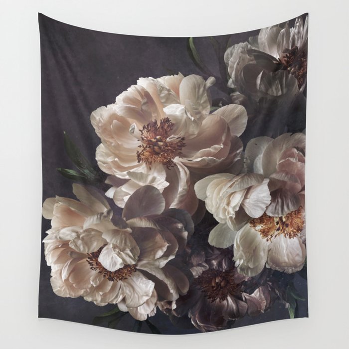 Midnight Peonies  Wall Tapestry Gallery Image 1