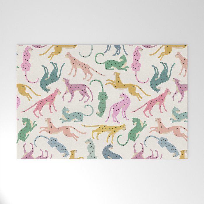 Leopard Rainbows Welcome Mat Gallery Image 1