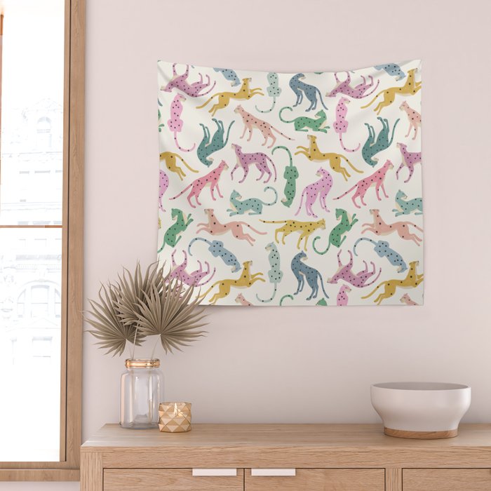 Leopard Rainbows Wall Tapestry Gallery Image 2