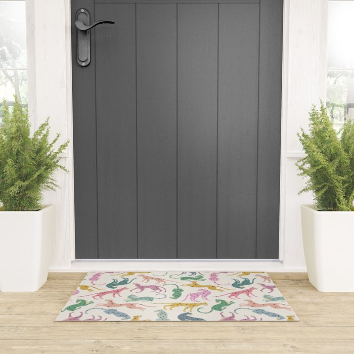 Leopard Rainbows Welcome Mat Gallery Image 3