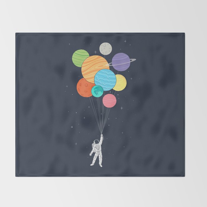 Planet Balloons Throw Blanket Gallery Image 2