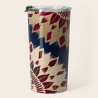 Bohemian Gold Navy Burgundy Hand Drawn Mandala Travel Mug Gallery Image 3