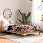 Bohemian Gold Navy Burgundy Hand Drawn Mandala Comforter Gallery Image 2