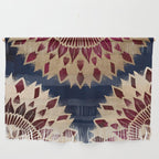 Bohemian Gold Navy Burgundy Hand Drawn Mandala Wall Hanging Gallery Image 1