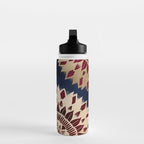 Bohemian Gold Navy Burgundy Hand Drawn Mandala Water Bottle Gallery Image 3