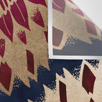 Bohemian Gold Navy Burgundy Hand Drawn Mandala Wall Tapestry Gallery Image 3
