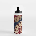 Bohemian Gold Navy Burgundy Hand Drawn Mandala Water Bottle Gallery Image 2