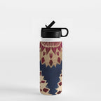 Bohemian Gold Navy Burgundy Hand Drawn Mandala Water Bottle Gallery Image 1