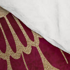 Bohemian Gold Navy Burgundy Hand Drawn Mandala Comforter Gallery Image 4
