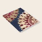 Bohemian Gold Navy Burgundy Hand Drawn Mandala Notebook Gallery Image 2