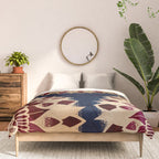 Bohemian Gold Navy Burgundy Hand Drawn Mandala Comforter Gallery Image 3