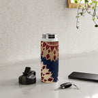 Bohemian Gold Navy Burgundy Hand Drawn Mandala Water Bottle Gallery Image 4