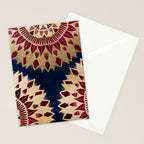 Bohemian Gold Navy Burgundy Hand Drawn Mandala Stationery Card Gallery Image 2