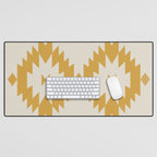 Southwestern Minimalism - Golden Yellow Neutral Beige Desk Mat Gallery Image 1