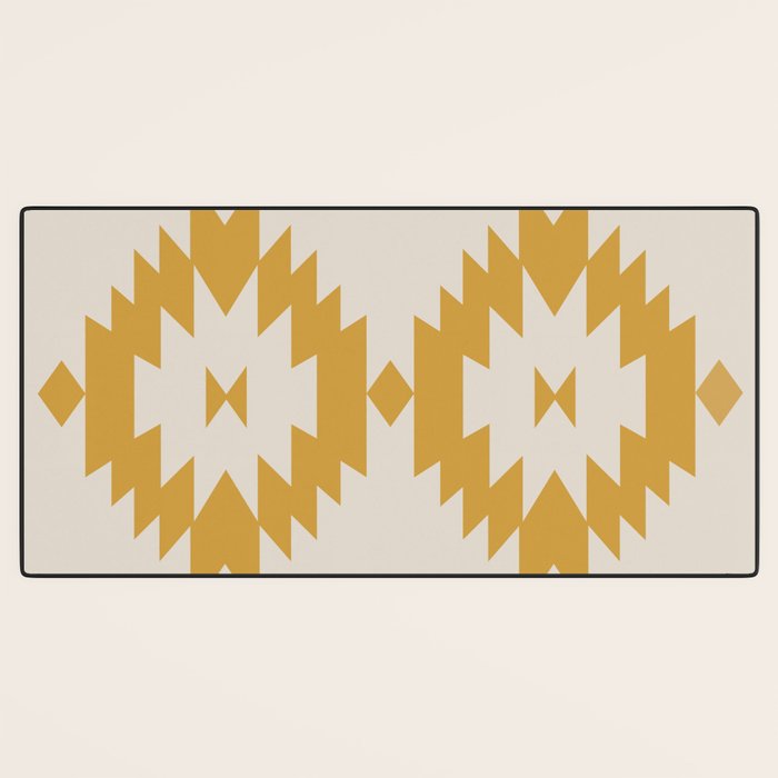 Southwestern Minimalism - Golden Yellow Neutral Beige Desk Mat Gallery Image 3
