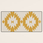 Southwestern Minimalism - Golden Yellow Neutral Beige Desk Mat Gallery Image 3
