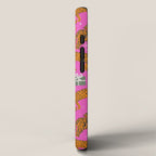 Fashionable cats with Christmas hats and gifts in fuchsia pink background  iPhone Case Gallery Image 2