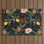 Botanical and Black Cats Outdoor Rug Gallery Image 1