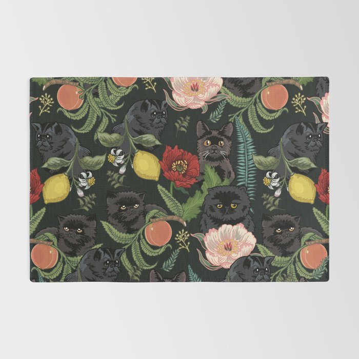Botanical and Black Cats Rug Gallery Image 2