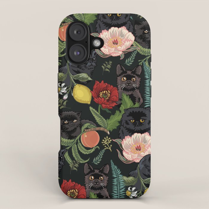 Botanical and Black Cats iPhone Case Gallery Image 1