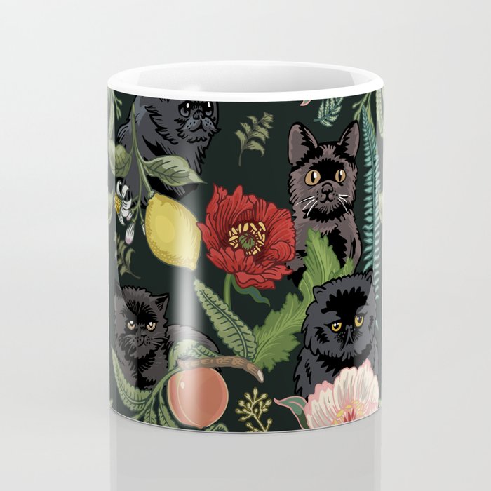 Botanical and Black Cats Coffee Mug Gallery Image 4