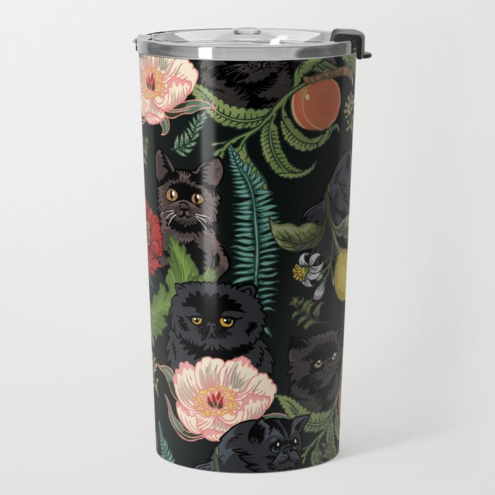 Botanical and Black Cats Travel Mug Gallery Image 2