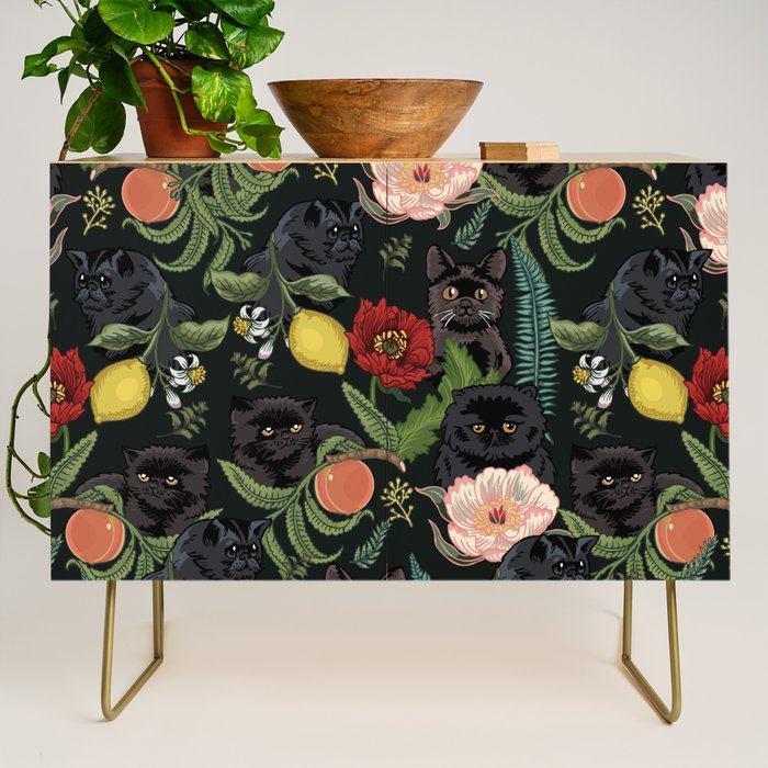 Botanical and Black Cats Credenza Gallery Image 1