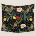 Botanical and Black Cats Wall Tapestry Gallery Image 4