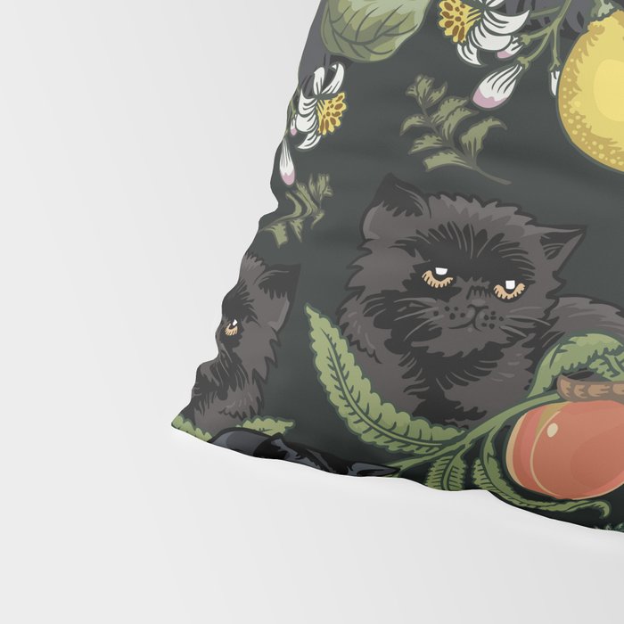 Botanical and Black Cats Pillow Sham Gallery Image 4