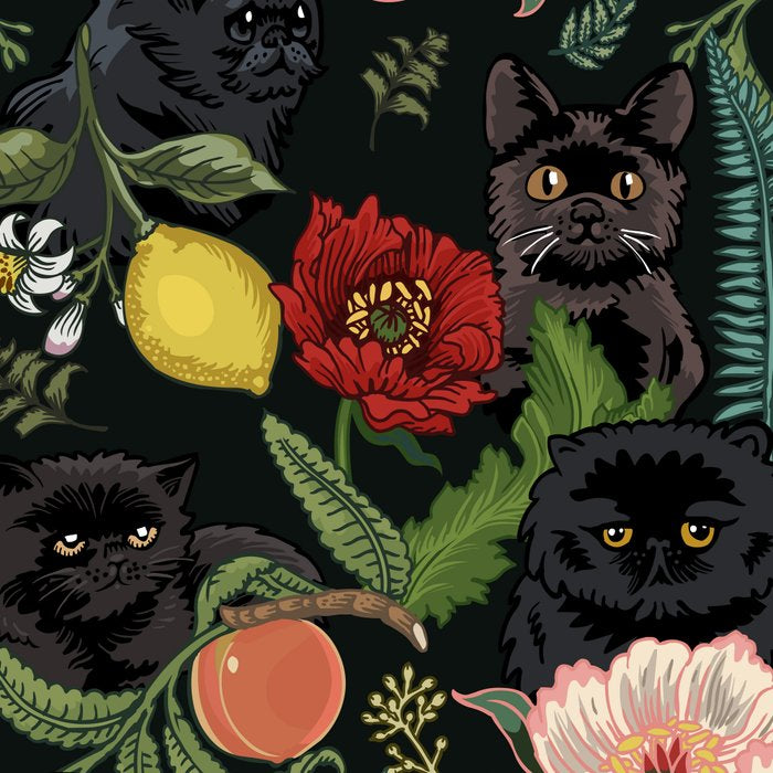 Botanical and Black Cats Coffee Mug Gallery Image 2