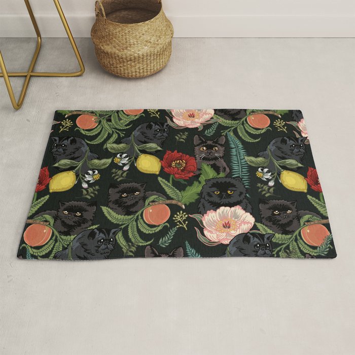 Botanical and Black Cats Rug Gallery Image 1