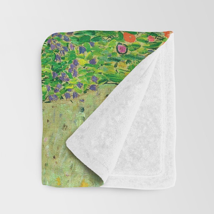 Gustav Klimt "Orchard With Roses" Throw Blanket Gallery Image 3