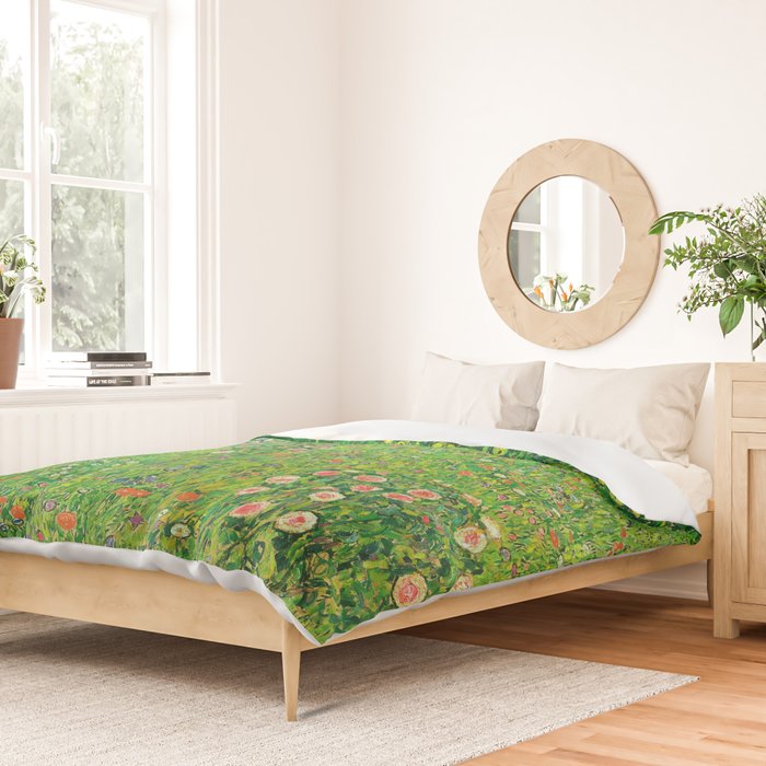 Gustav Klimt "Orchard With Roses" Duvet Cover Gallery Image 2