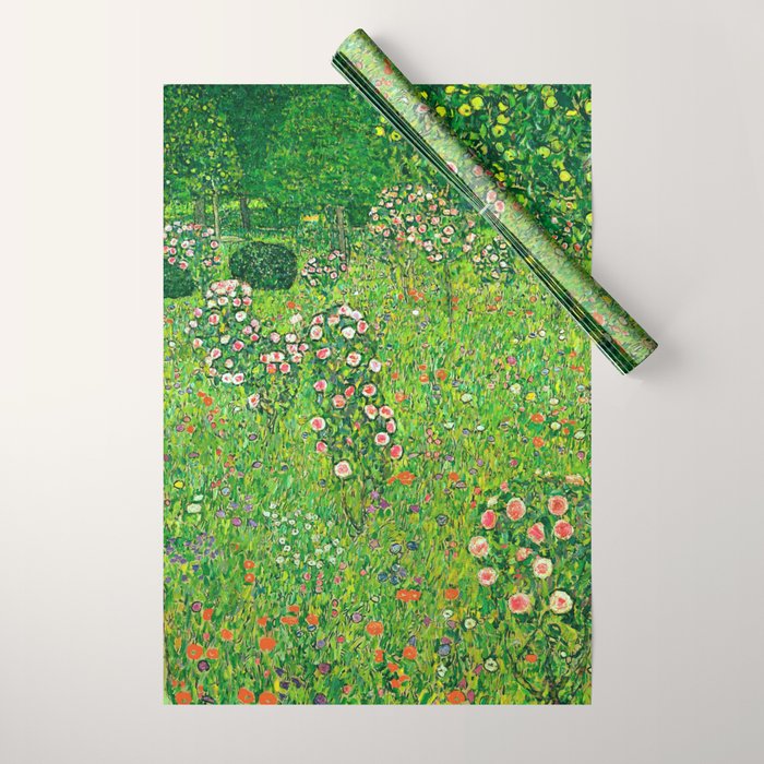 Gustav Klimt "Orchard With Roses" Wrapping Paper Gallery Image 1